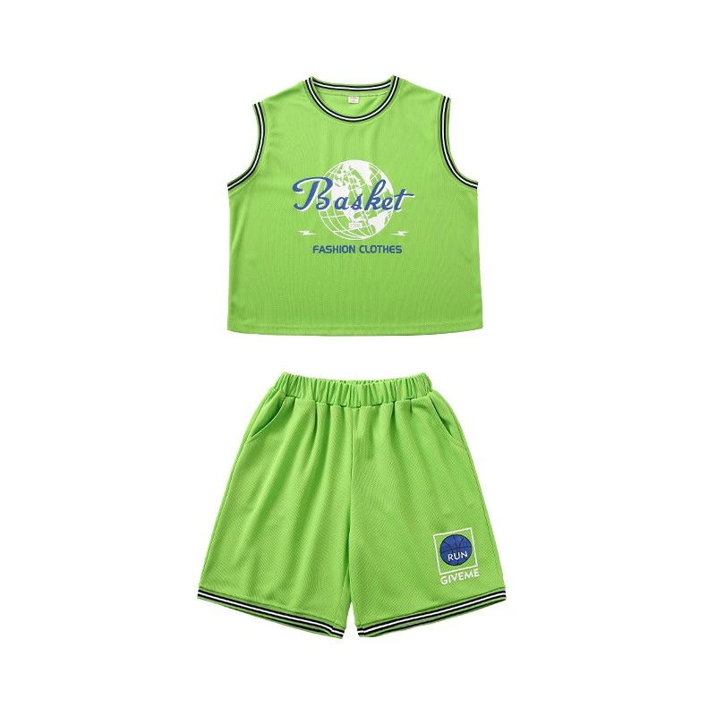 New Summer Boys Casual Sports Basketball Clothing Kids Fashion Thin Short  Sleeve Tshirts+Shorts Child Loose Sleeveless Outfits - AliExpress