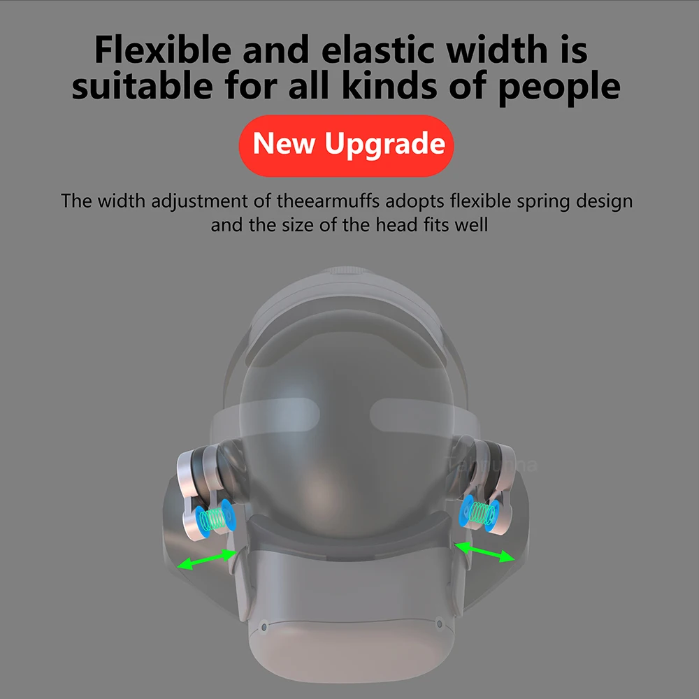 Head Strap com Ear Muffs para vr Headconjunto Enhanced Sound Ajustável Comfort Elite Strap Acessórios para Auscultadores Meta Oculus Quest 2 - Image 6