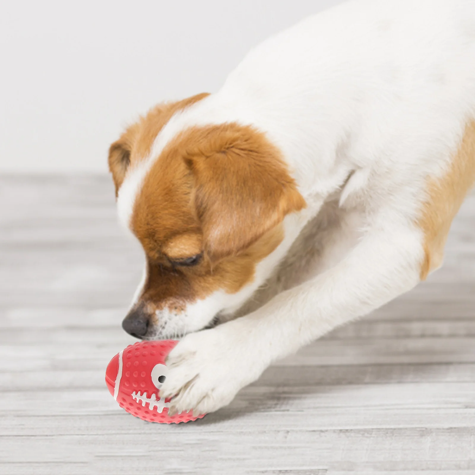 

3 Pcs Soccer Ball Teething Toys Interactive Dog Rugby Balls Squeaky for Pets Latex