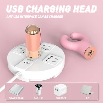 9 Frequency G Spot USB Adapter Charge Vibrator Powerful Stimulation Massager Rechargeable Adult Sex Toy for Women Couples 4