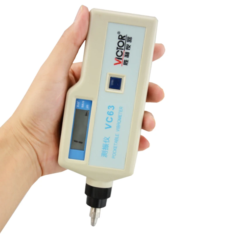 Measuring Vibration Acceleration Speed and Displacement of Rotating Machine VC63A Digital Pocketable Vibrometer