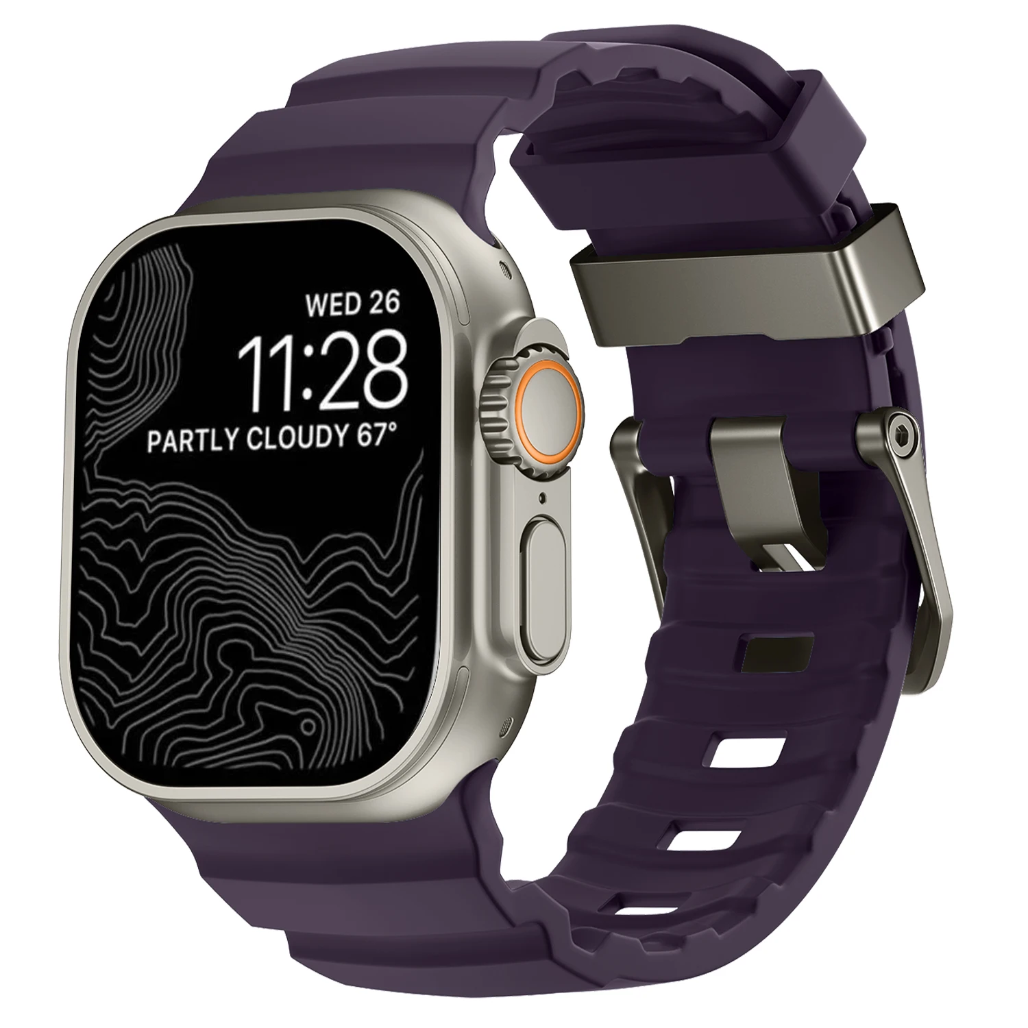 Enhanced Sports Silicone Strap with Titanium Metal Elements