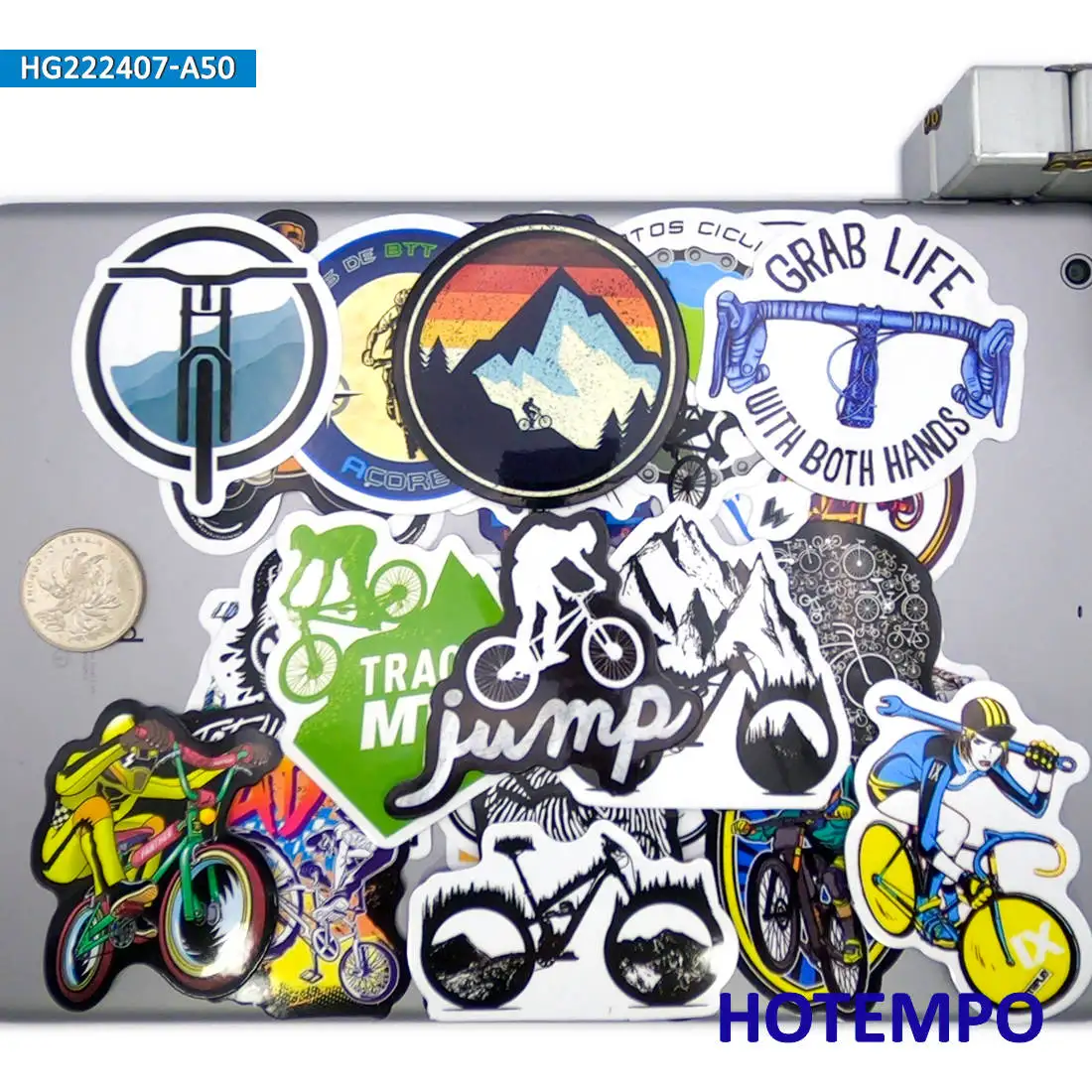Mountainbike-Aufkleber-Set, MTB DownHill Extreme Sport, für Helm, Laptop, Auto, Telefon, Motorrad, lustiges Aufkleberpaket, 20/30/50 Stück – Detail 15