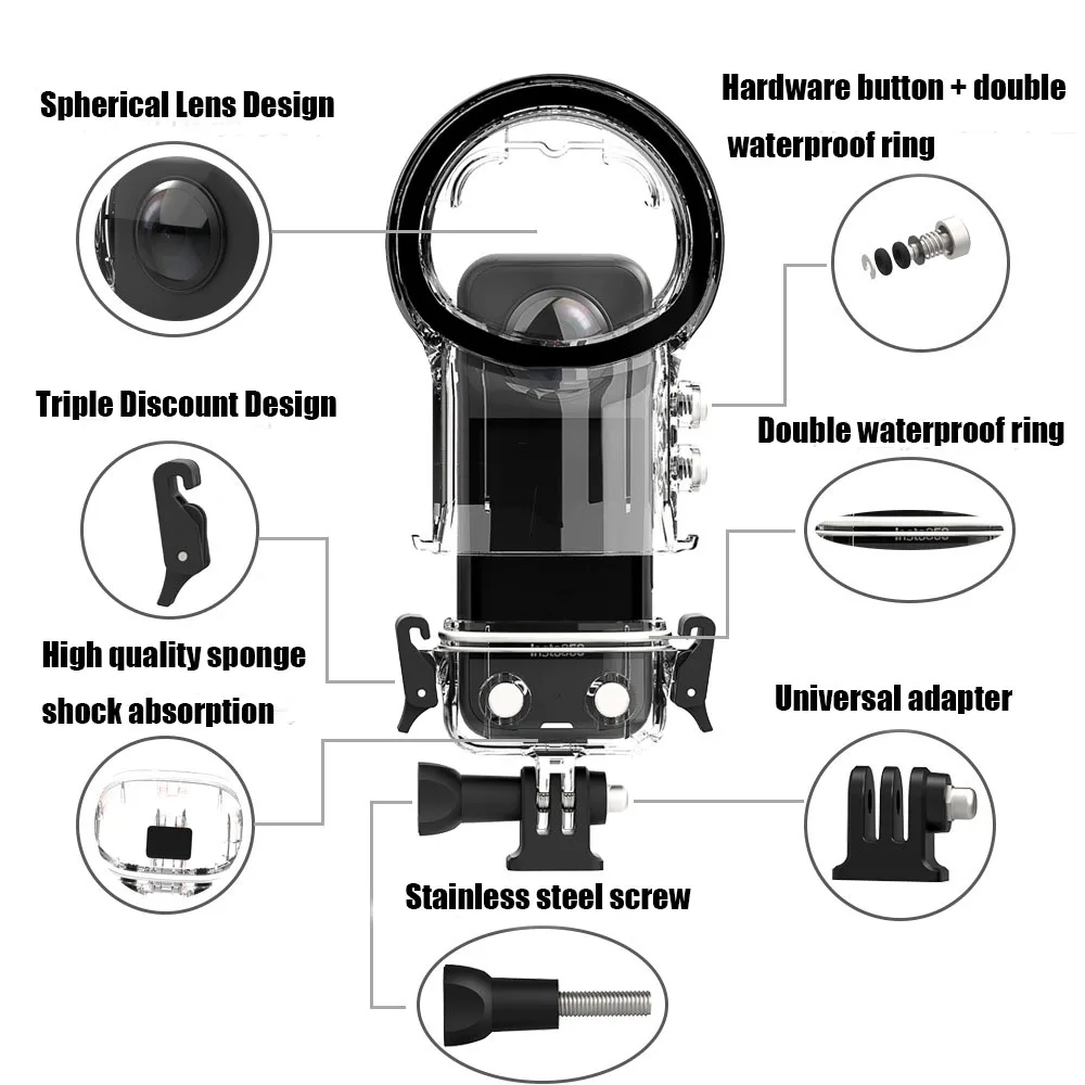 Boîtier de plongée étanche 40m pour Insta360 X4