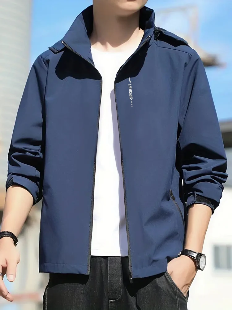 Spring and Autumn New Single layer Stormtrooper Jacket Men's Thin Outdoor Windproof and Rainproof Coat with Printing M