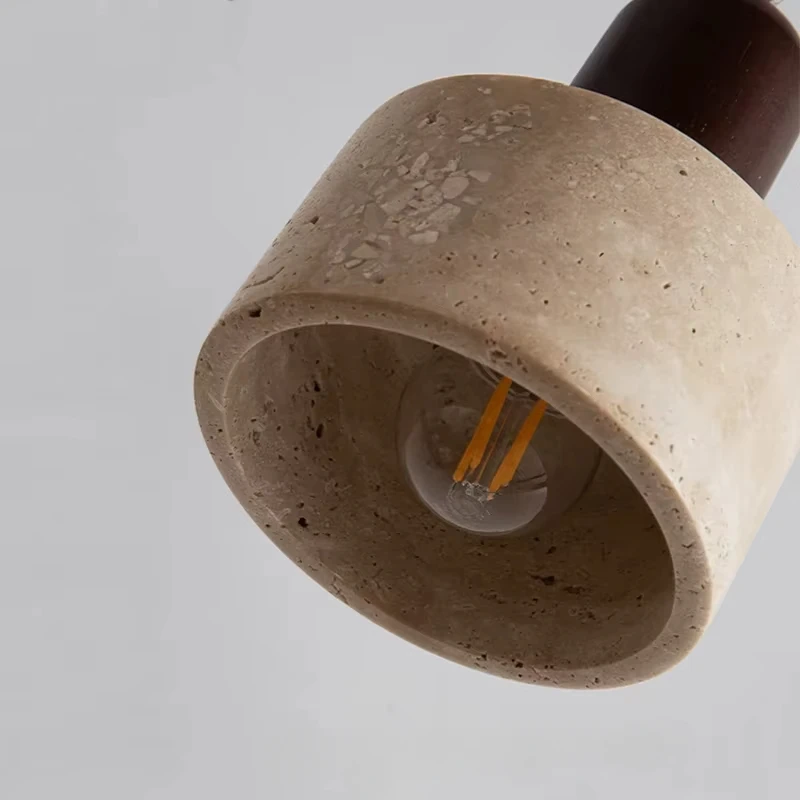 Pendant Lights Pendant Lamp Japanese New Yellow Marble Table LED Droplight Wabi Sabi Travertine Nordic Pendant Lamp For Bedside Restaurant Corridor Decor