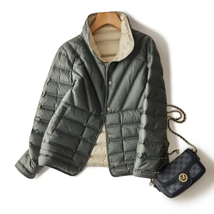 90% White Duck Down Women's Autumn and Winter New 2024 Down Jacket Korean Double-sided Collar Down Jacket Women Warm Jacket