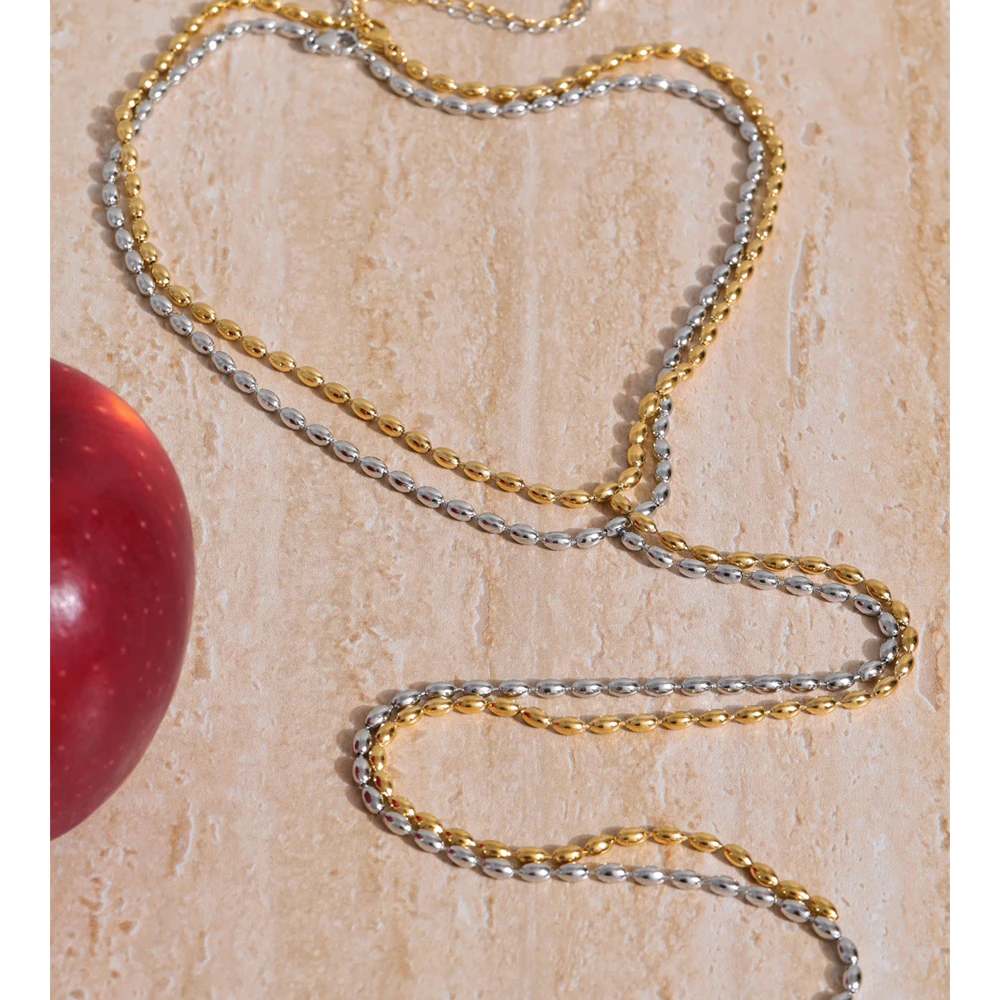 Yhpup Necklace Stainless Steel Long Chain Hanging Drop