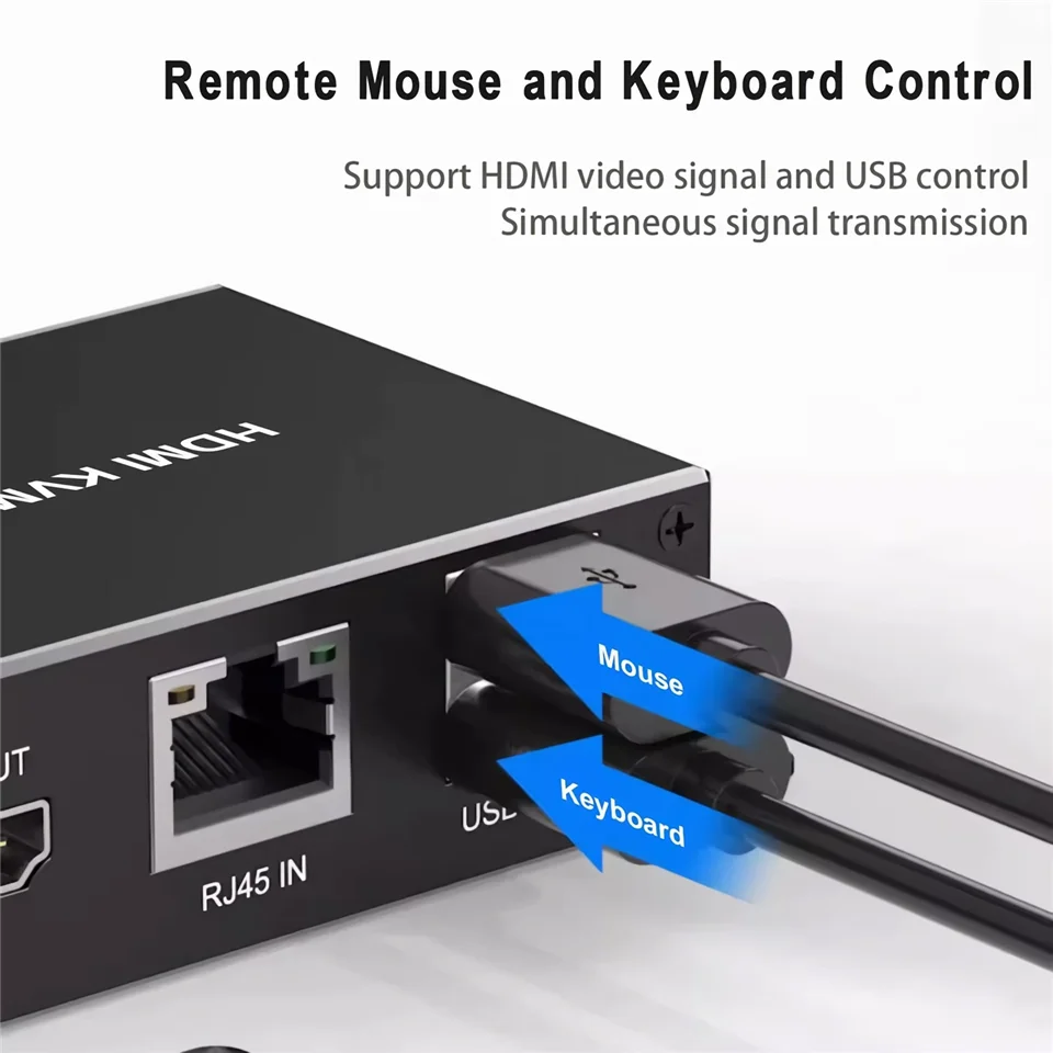 4K 200M HDMI KVM Extender over IP RJ45 Ethernet Cat6e/6 cable HDMI USB Extender