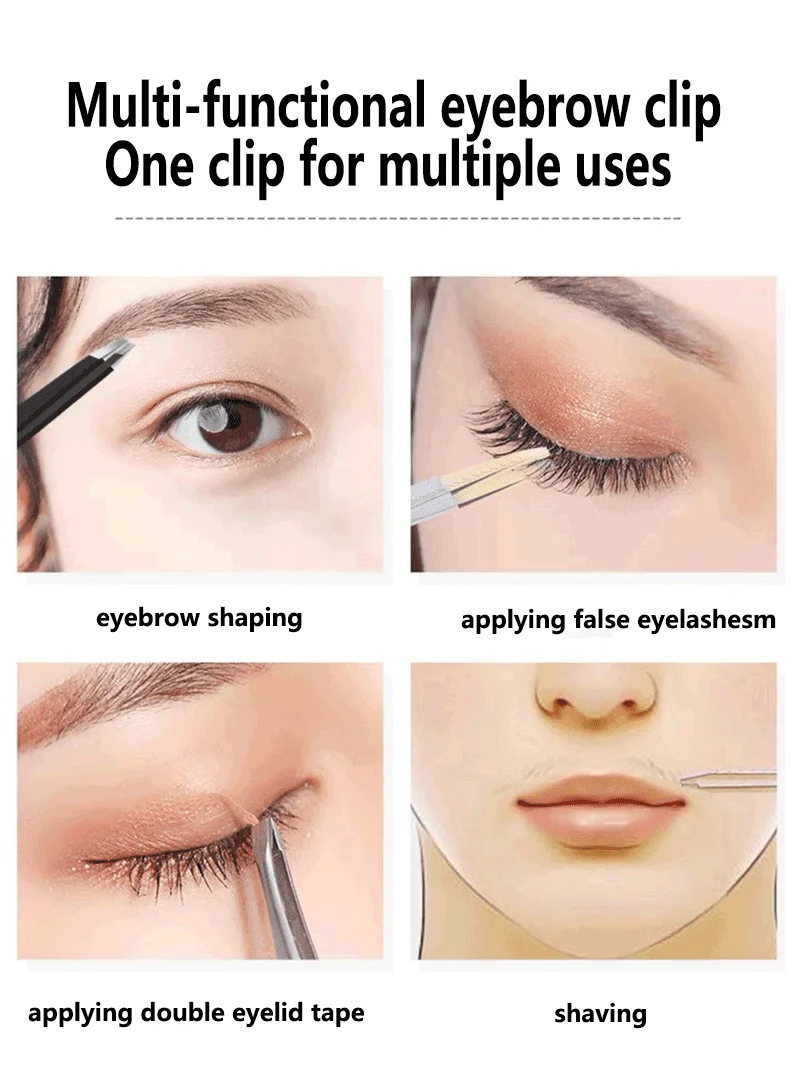 12 teile/los Augenbraue Pinzette Klemme Pincet Wimpern Edelstahl Zange Haar Entfernung Clip fabrik power Make-Up Werkzeuge großhandel – Detail 5