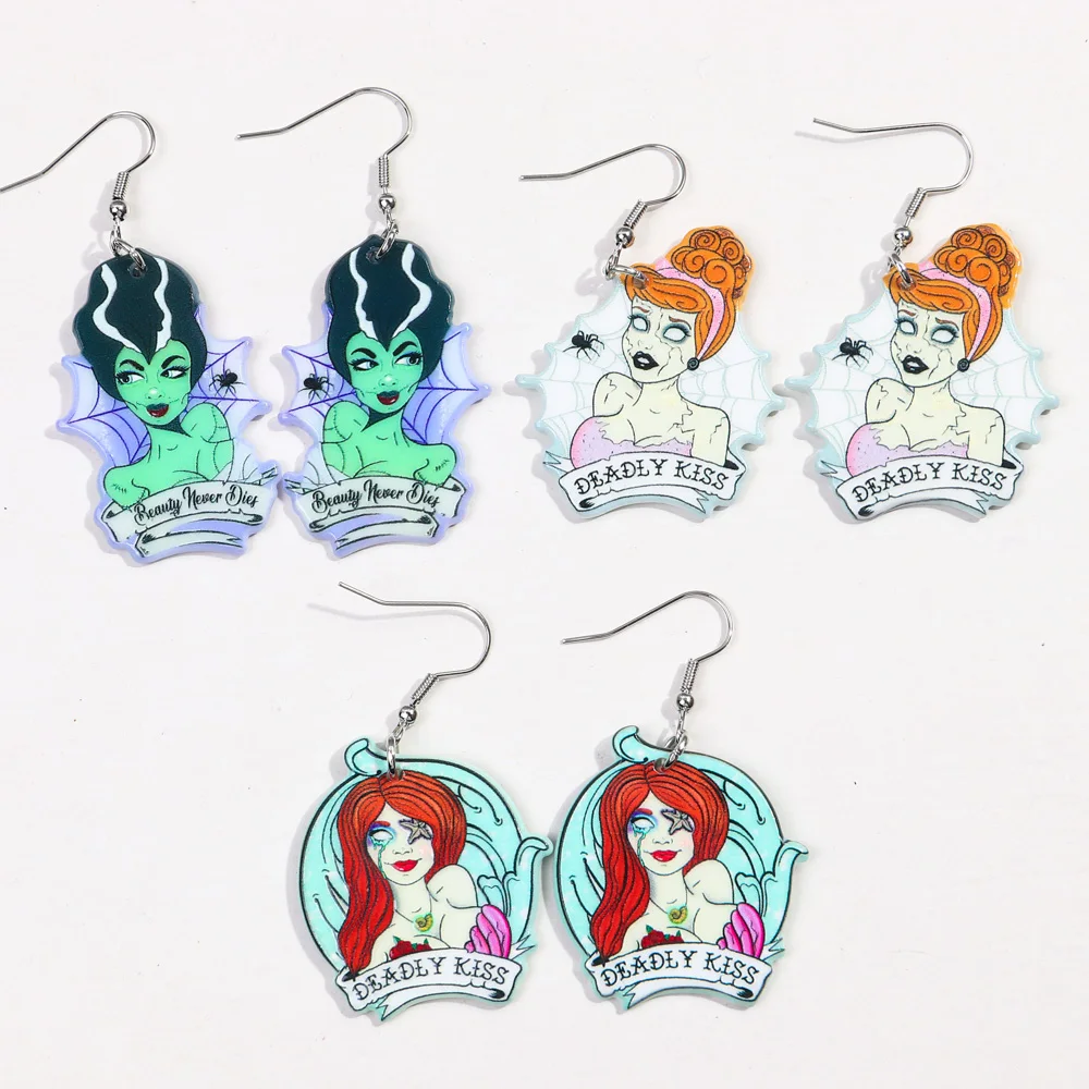 Set Halloween : Boucles D'oreilles Couteau Sang + Collier Gouttes De Sang - Accessoire Effrayant Pour Déguisement