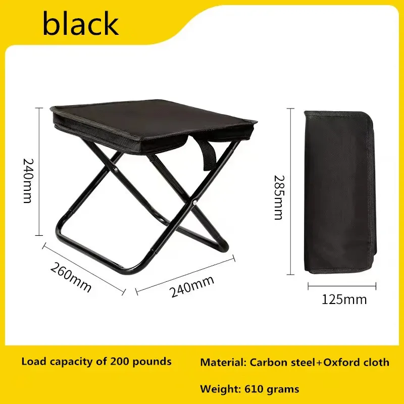 2026 Portable multifunctional outdoor picnic camping folding chair, ultra light fishing stool, travel stool, fishing accessories