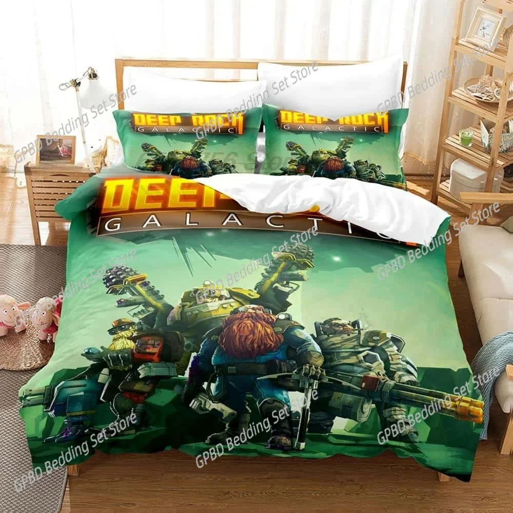 3d Print Anime Game Deep Rock Galactic Bedding Set Single Twin Full Queen King Size Bed Set Adult Kid Bedroom Duvet cover Sets 5