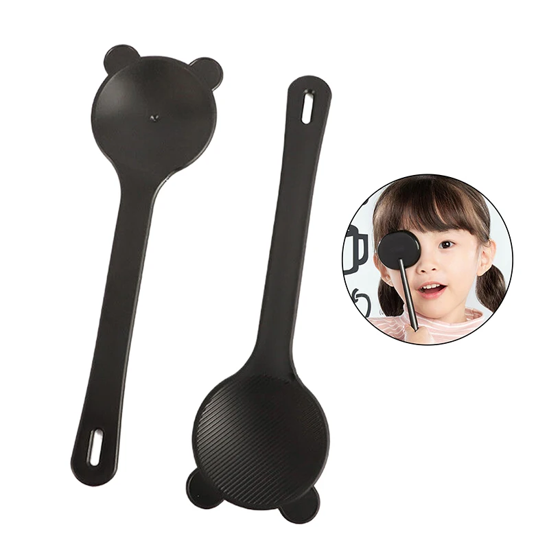 1PCS Eye Occluder Professional Black Bear Shape Handheld Optometry Tool Eye Occluder Block Plate For Vision Test With Scale