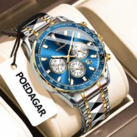 POEDAGAR Fashion Men Watch Waterproof Luminous Chronograph Date Quartz Man Wristwatch Stainless Steel Sports Men's Watches Reloj