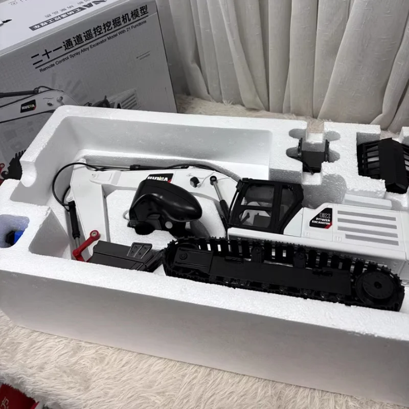 Huina 1/14 21channels Emote Control Excavator Engineering Car Demolition Machine Grab Machine Grab Machine Alloy Bucket Dump Ca 4