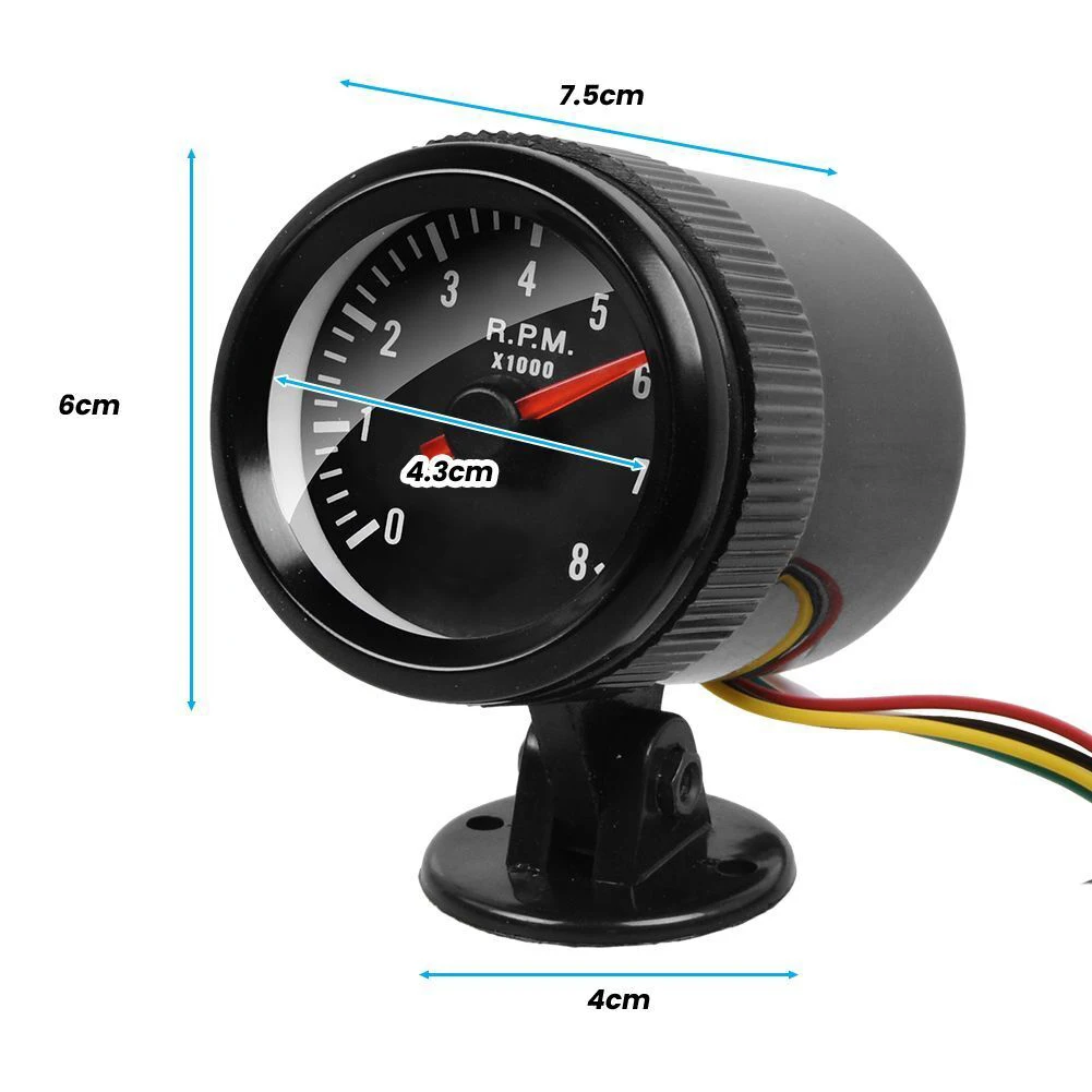 2" 52mm Car Tachometer Gauge Meter 0-8000 RPM 12V For 1-8 Cylinders Gasoline Car tachometer gauge engine tachometer tachometer meter car dashboard instrument
