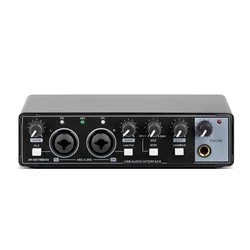 GAX-MD22 Professional Audio Sound Card 2X2 24Bit USB Electric Guitar Recording Live Broadcast Studio Singing Computer