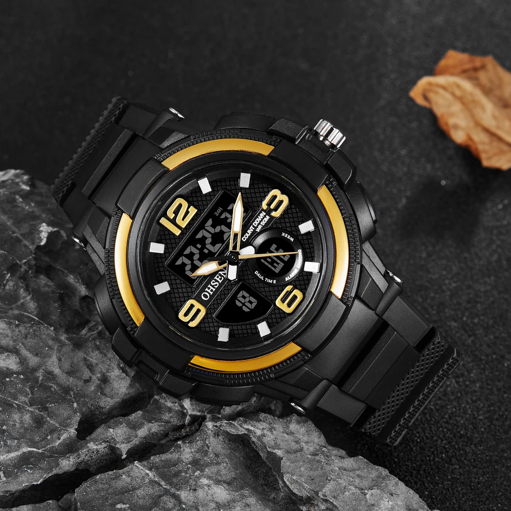 Outdoorové sport digitální hodinky pro muži šedá silikon vodotěsný taktická elektronická pánské křemen hodinky móda relogio masculino