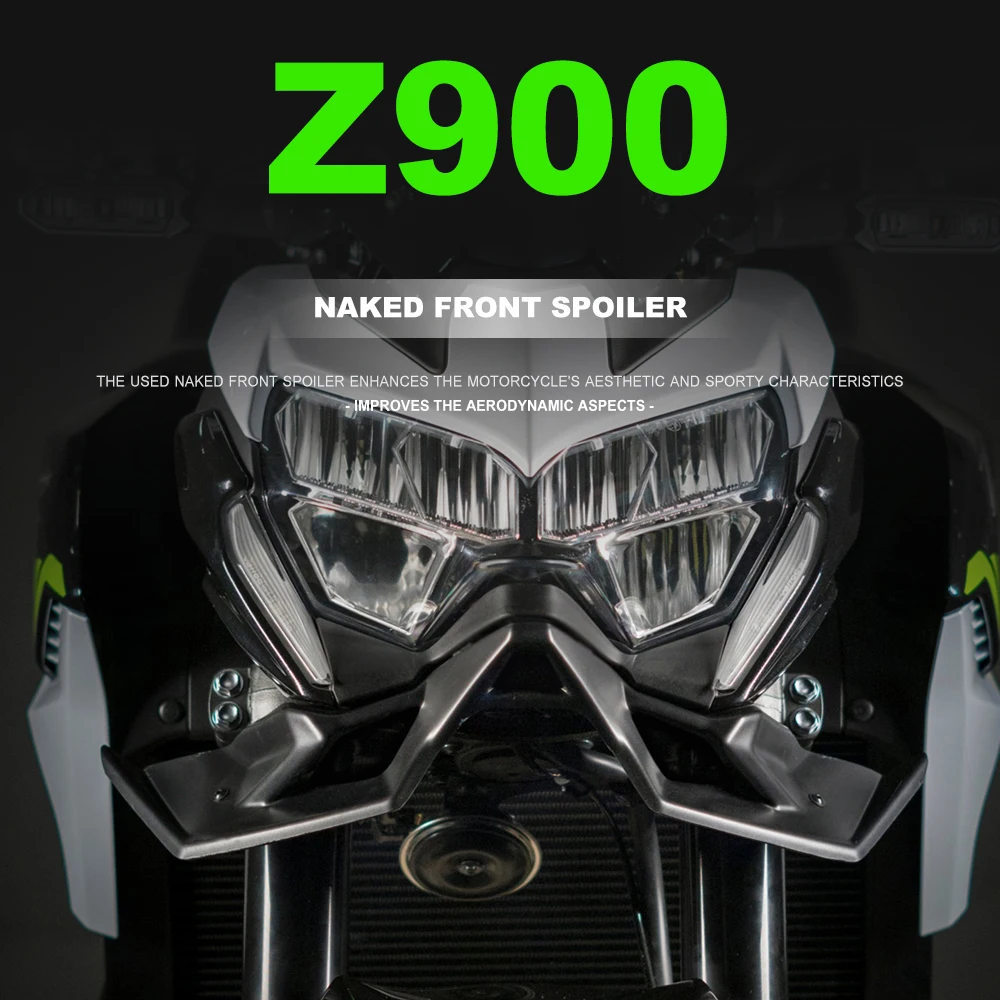 Aileron Avant Pour Kawasaki Z900 (2020-2025) - Accessoire Aérodynamique En ABS - Noir - Style Sportif - 6