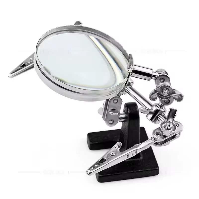 Soldering Station with Magnifying Glass and Auxiliary Clamp