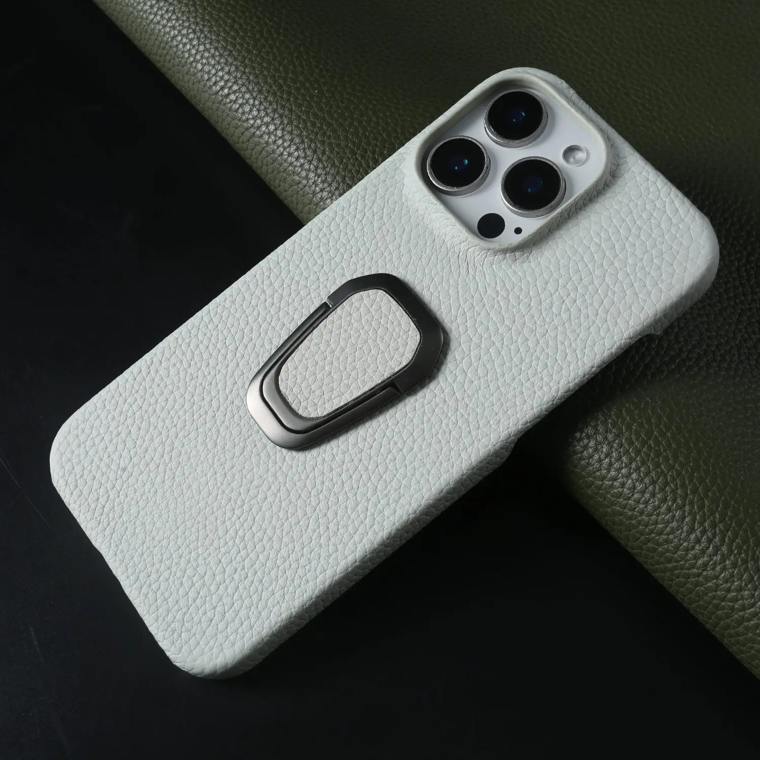 Handmade Genuine Leather Protective Phone Case with Stand Holder