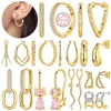 Gold Earrings 925 Sterling Silver Vintage Irregular Wavy Heart Bow Hoop Earring For Women Girl Party Wedding Accessories Jewelry