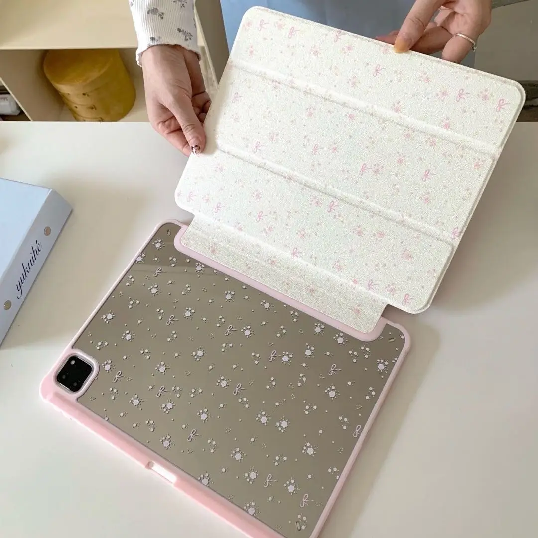 Colorful Floral Tablet Protective Case with Pencil Slot Holder