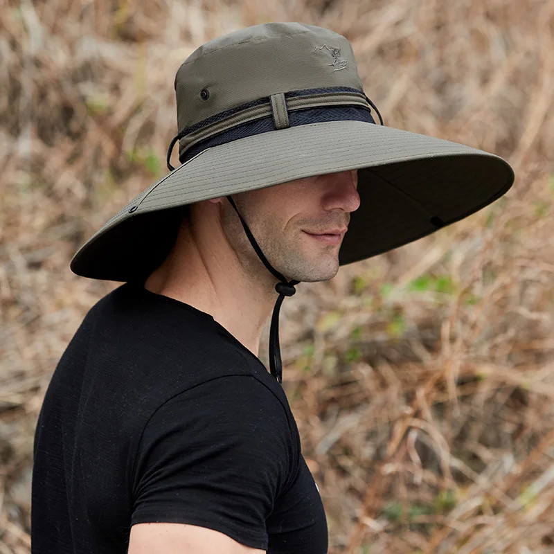 Sombrero de sol multifunción de secado rápido para hombre, sombrero de cubo  con visera ancha, protector solar, aleros grandes para exteriores, pesca