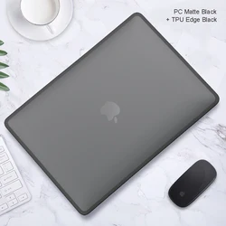 Sleek Laptop Protective Case for MacBook Series - Premium Design Cover (Black - Black)