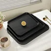 Black Rectangular Non-slip Serving Tray for Chinese Restaurant Fast Food Cake & Tea Service Commercial Durable Hotel Tableware 5