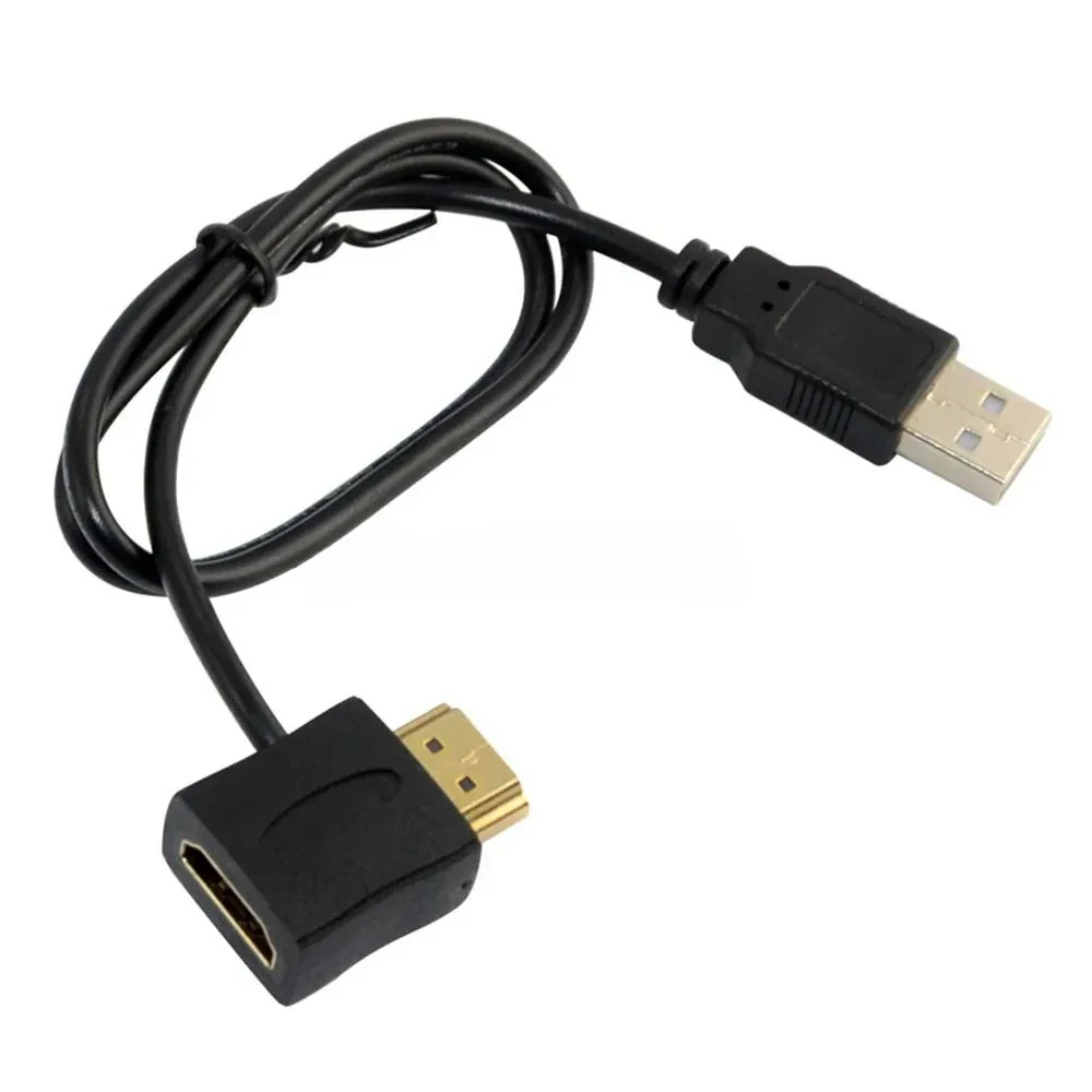High-Definition HDMI Female to Male Converter with USB Charging Cable