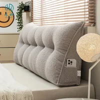Large Triangular Headboard Wedge Bed Rest Reading Pillow Backrest Positioning Support Bolster Cushion with Removable Cover 1