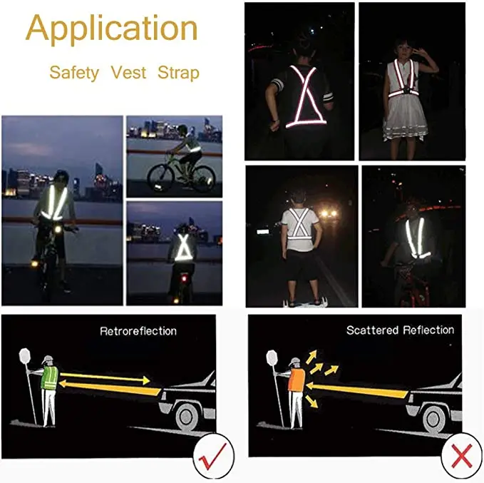 Highlight Reflektierende Gurte Nacht Arbeit Sicherheit Laufen Radfahren Sicherheit Reflektierende Weste Hohe Sichtbarkeit Reflektierende Sicherheit Jacke