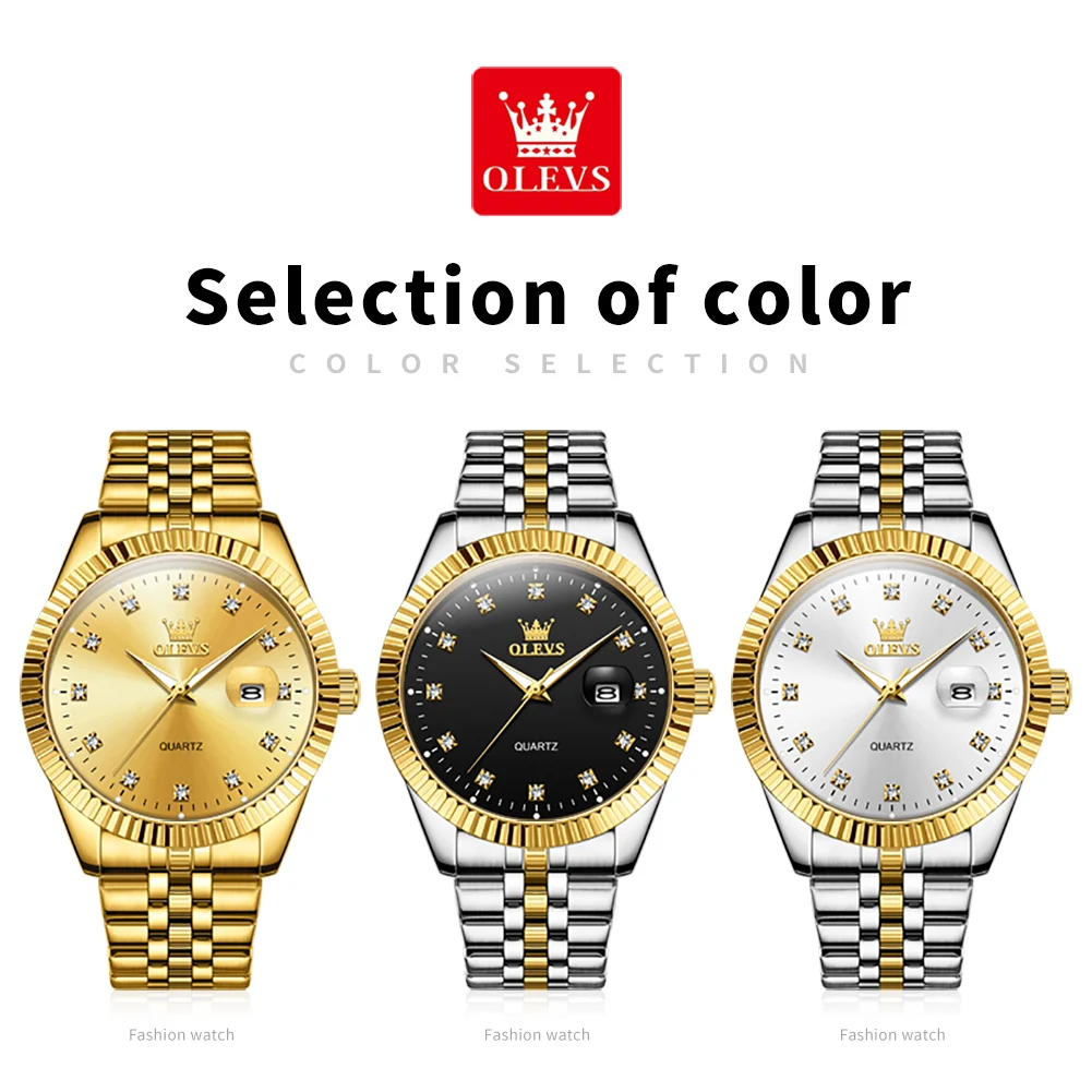 OLEVS New Mens Watches Top Brand Luxury Stainless Steel Quartz Watch for Men Sports Waterproof Date Wristwatch Relogio Masculino