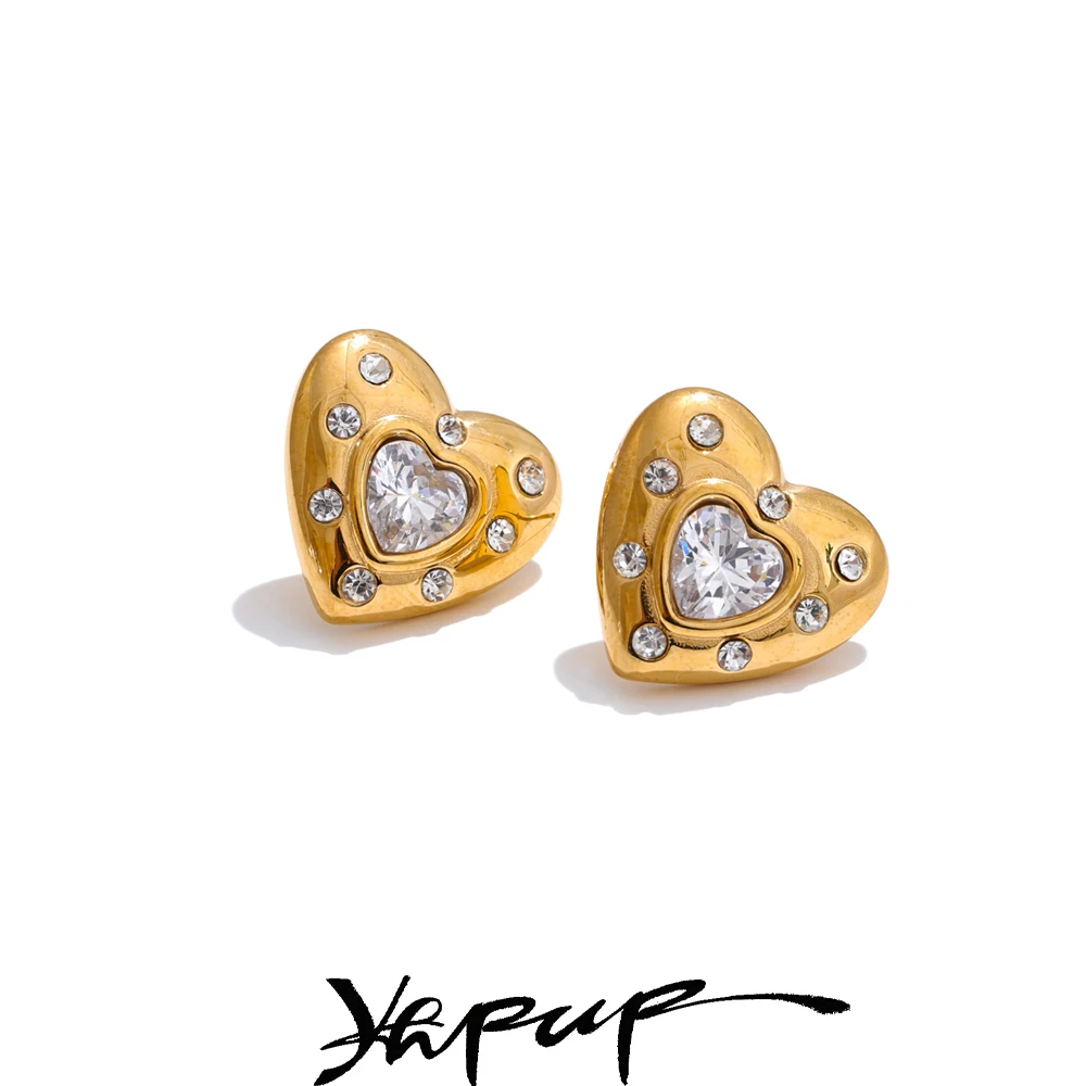 Yhpup Cubic Zirconia Earrings Waterproof Trendy Valentines Day