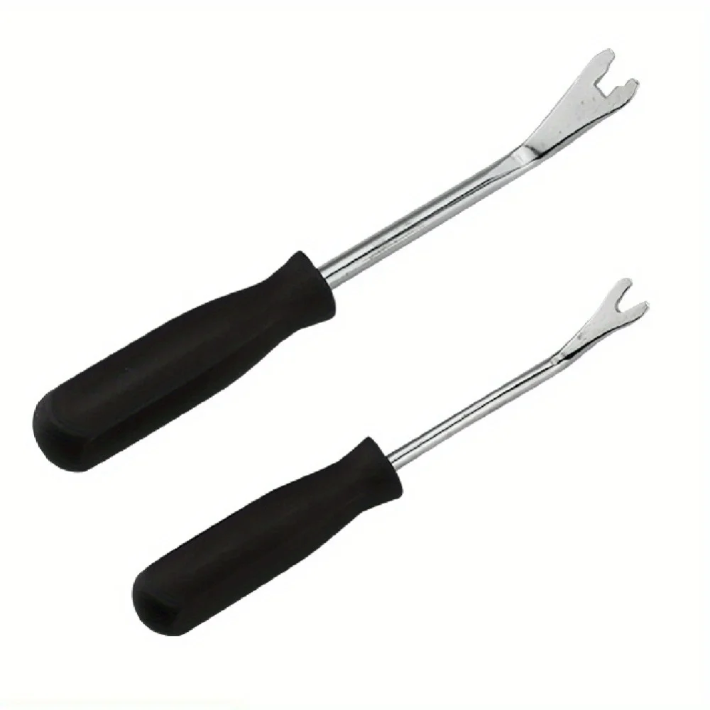 1PC Screwdriver Crowbar Black+Silver Color Convenient Dashboard Removal Tool Durable Labor-saving Non-slip Panel Repair