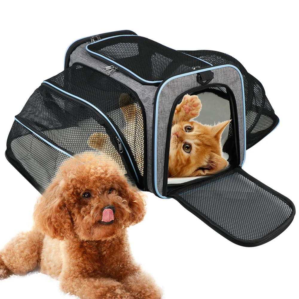 

Dogs Cats Ventilate Transport Bag Expandable Foldable Pet Supplies Cat Travel Bag Portable Pet Carrier Bag Soft Dog Carrier