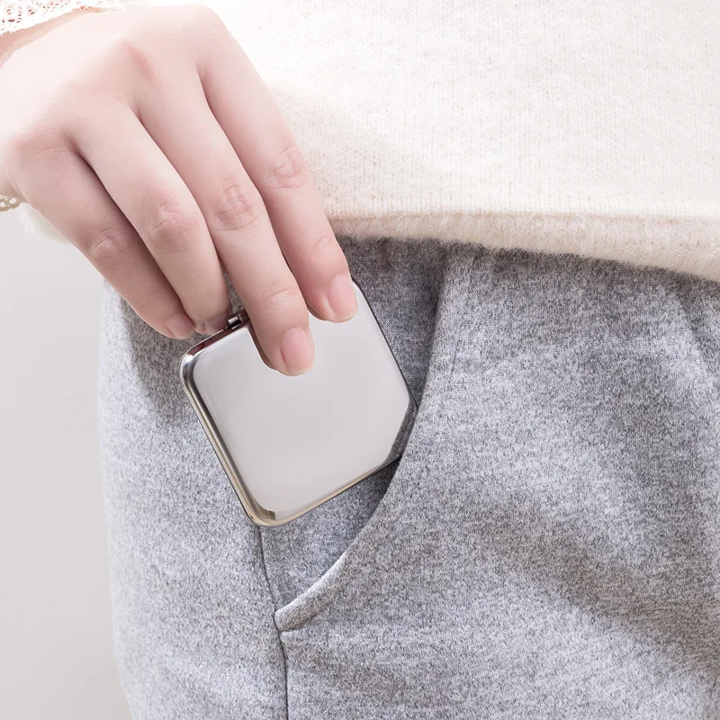 Shatterproof Stainless Steel Ultra Slim Folding Portable Cosmetic Mirror Handheld Travelling Pocket Mirror Camping Makeup Mirror