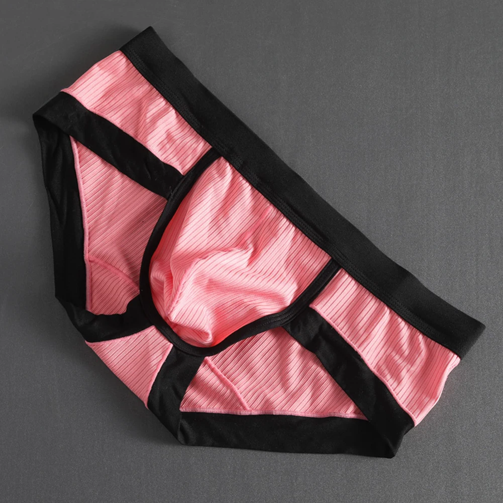 

Mens Sexy U Convex Pouch Briefs Patchwork Color Panties Male Low-Rise Underpants Bulge Pouch Knickers Soft Comfortable Lingerie