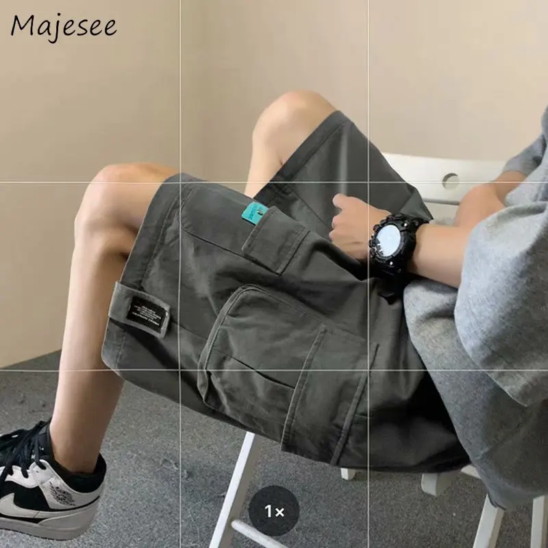

Casual Shorts Men Cargo Fashion Trendy Loose Summer Joggers Workout Knee-length Clothing All-match Handsome Wide Leg Harajuku