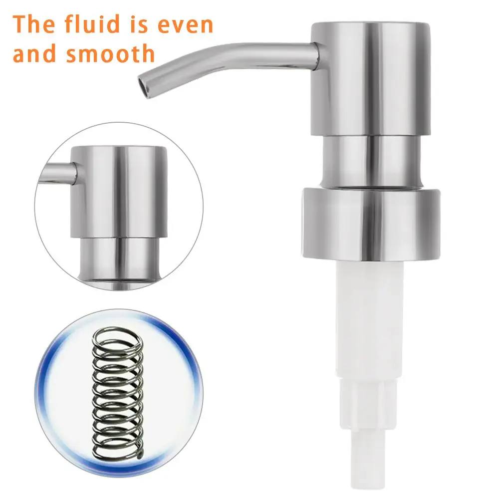 1/2PCS สแตนเลสสตีลปั๊มสบู่เหลวโลชั่นขวดหัวเปลี่ยน Jar หลอดหัวฉีด 1