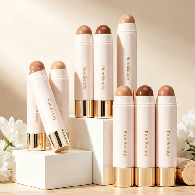 Rare Beauty Always Sunny Happy Sol Silky Three-dimensional Bronze Contour Stick Natural Matte Blusher Highlight Gloss Mirror 1