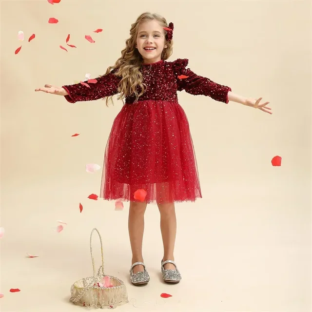 Vestido Primark Sequin Christmas Tutu Niña Rojas 2024 Vestidos