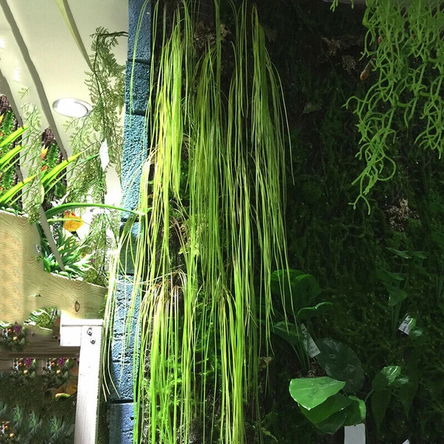 Simulazione di foglie di erba di plastica artificiale piante finte da appendere alla parete decorazione della casa Plantas Artificiales accessori per la casa 4