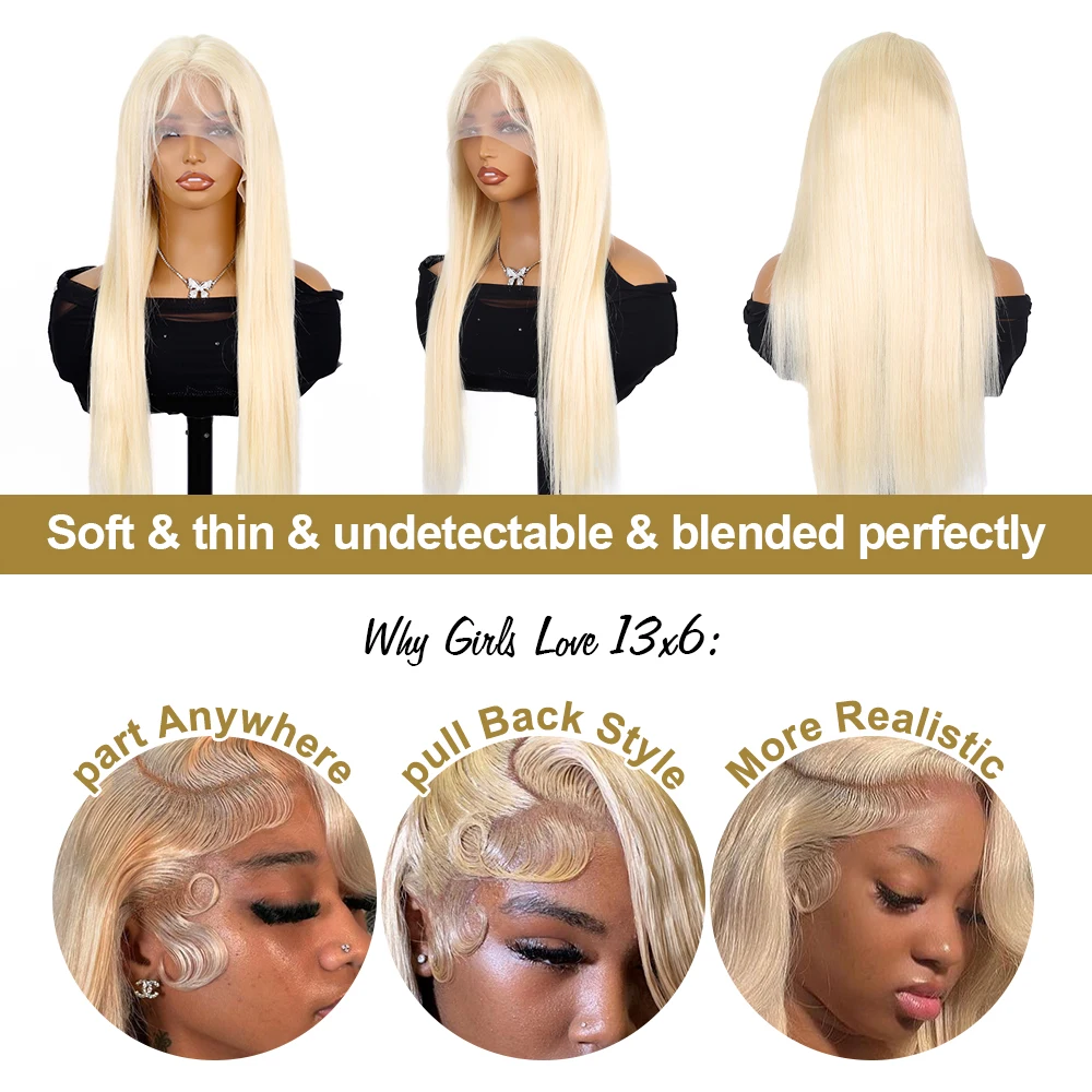 30 40 Inch 613 Human Hair Wig 13x6 Hd Lace Frontal Wig Bone Straight Human Hair Wigs For Women 14x6 Honey Blonde Lace Front Wig 4