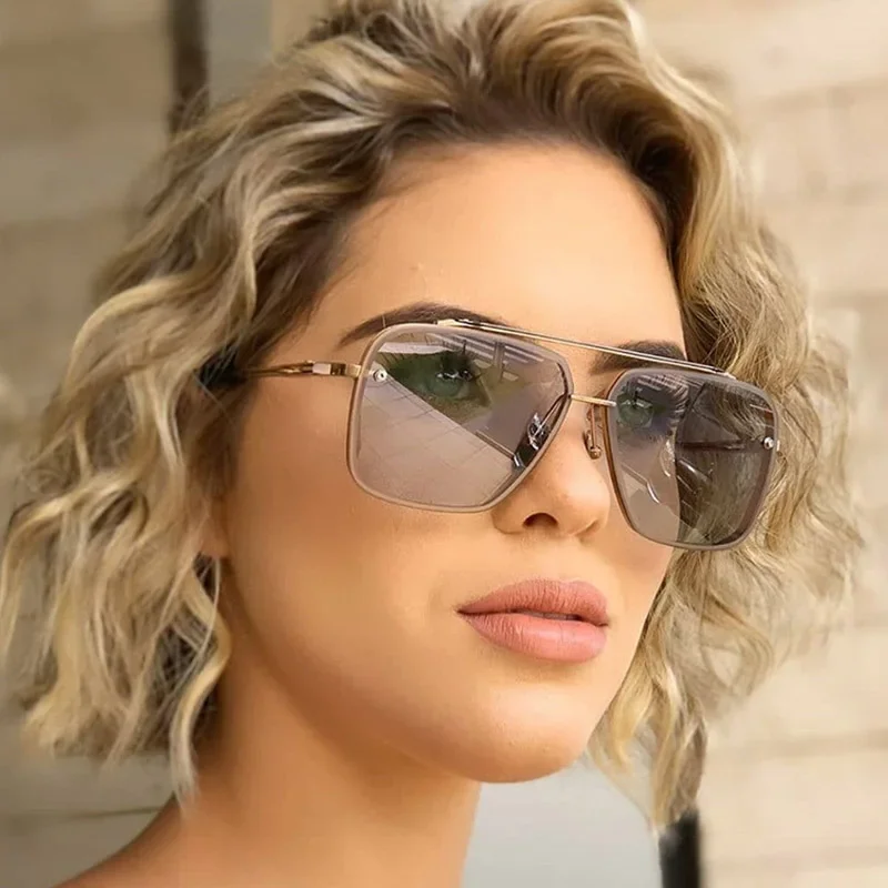 polarized sunglasses steampunk sunglasses clip on sunglasses semi rimless sunglasses sports sunglasses Fashion Classic Square Sunglasses Men Vintage Brand Design Metal Sun Glasses Women Shades UV400 Oculos De Sol