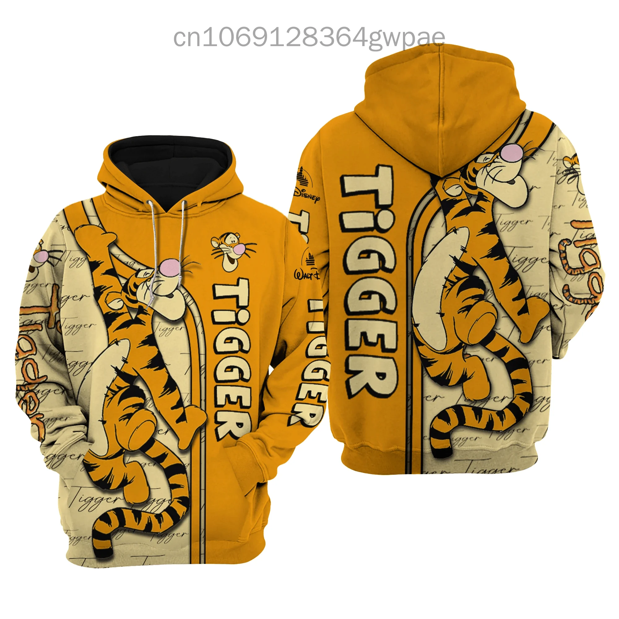 

Disney Mickey Tigger Fashion Men's Spring 3D Print Hoodie Top Street Style Sweatshirt Casual Hoodie Harajuku Streetwear Hoodies