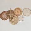 Nordic Style Straw Rattan Wall Decor, Round Rattan, Wall Basket, Decoration Rattan Crafts, Hanging Frame Ornament 3