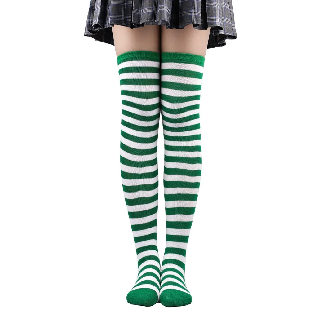 1 Pair Women's Striped Knee-high COSPLAY Anime Thigh Socks